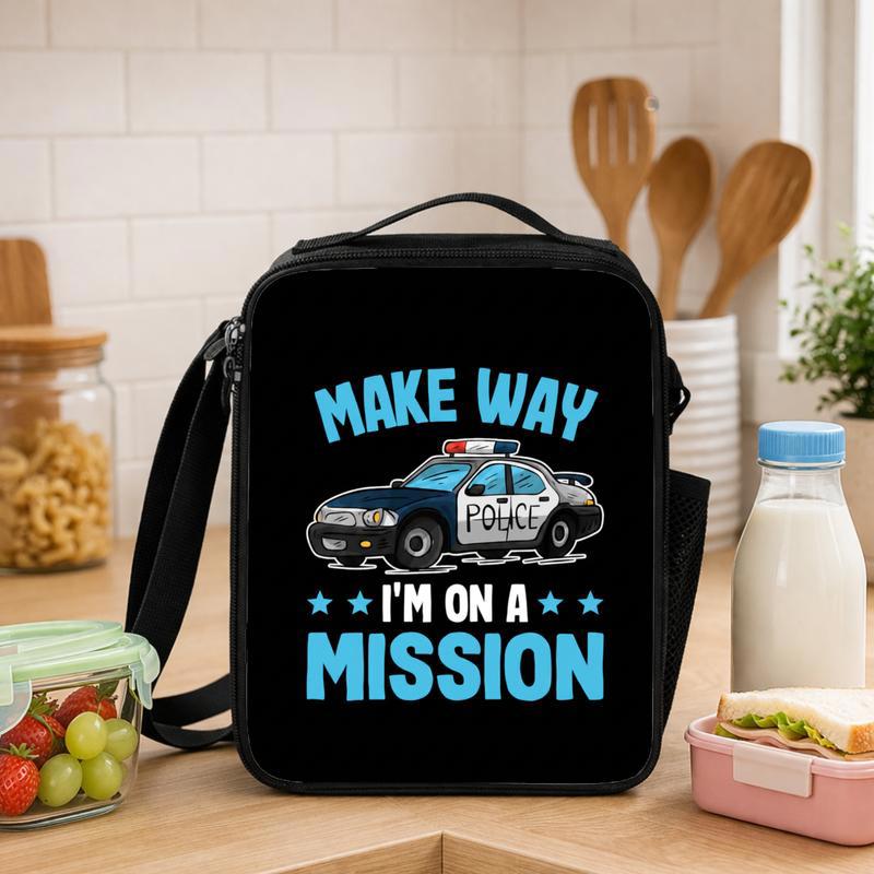 Cool Kids Police Car Lunch Bag - Make Way Mission Back To School Lunch Box Bag - Savourry