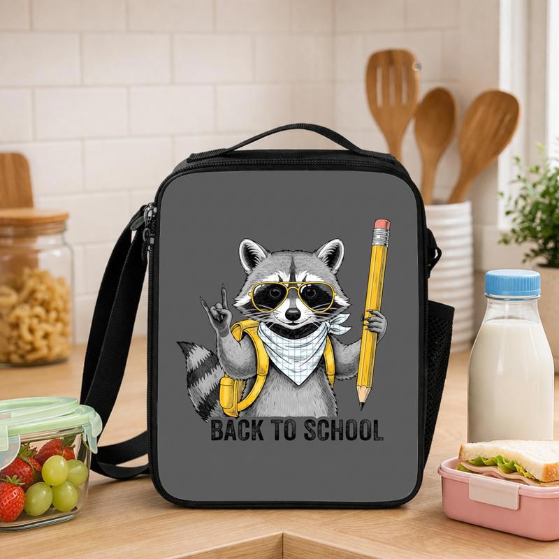 Cool Raccoon Lunch Bag Kids - Funny Back To School Boys Lunch Box Bag - Savourry