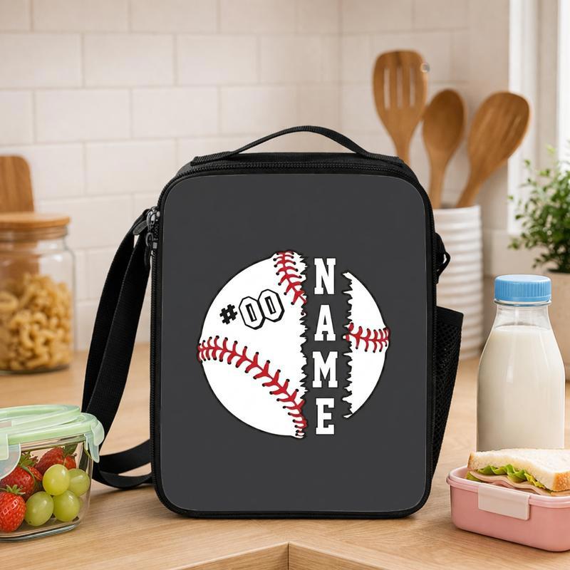Custom Baseball Lunch Bag - Name And Number Back To School Lunch Box Bag - Savourry