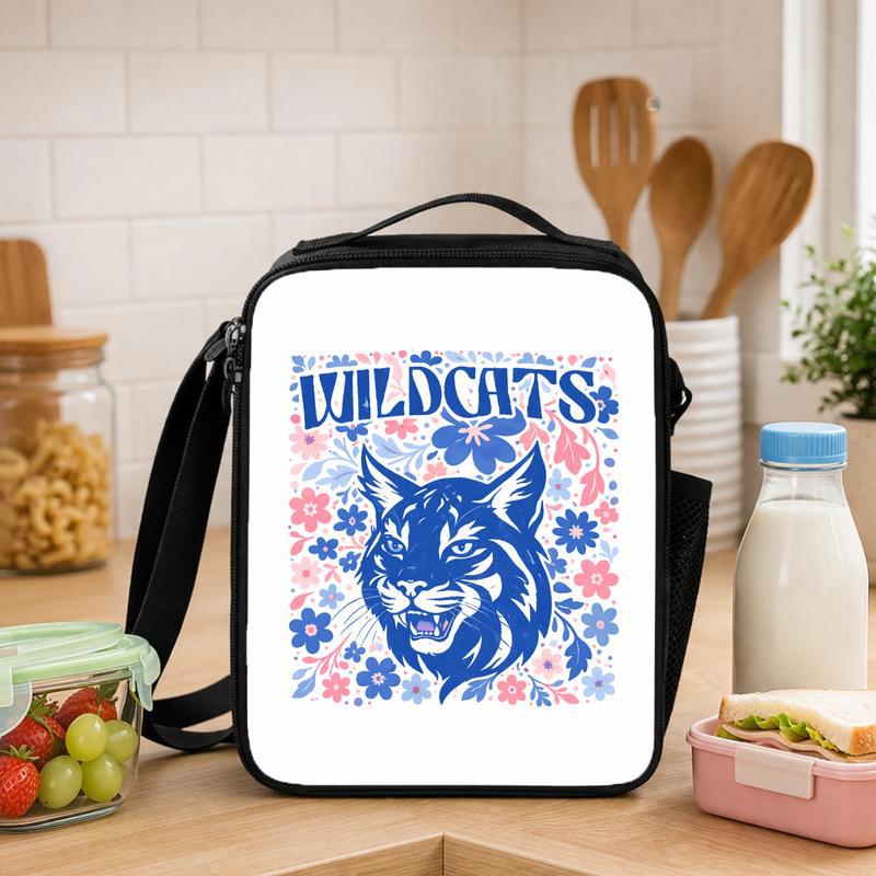 Custom Floral Mascot Lunch Bag - Middle School Spirit Style Lunch Box Bag - Savourry