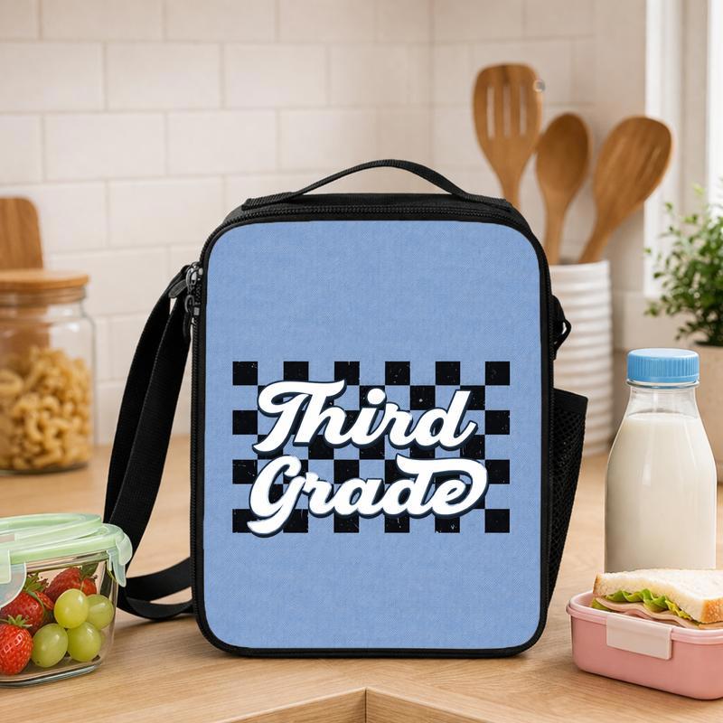 Custom Grade Checkered Lunch Bag - Cool Back To School Look Lunch Box Bag - Savourry