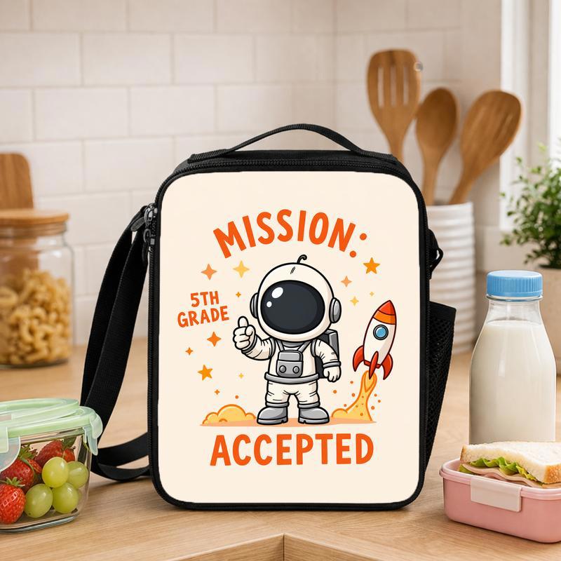 Custom Grade Lunch Bag Kids - Mission Accepted Astronaut Theme Lunch Box Bag - Savourry