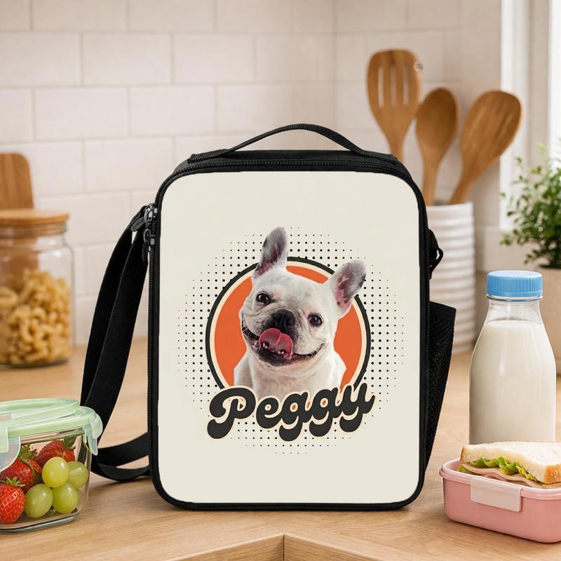 Custom Kid Shirt Pet Photo + Name Custom Dog Portrait Personalized Shirt Custom T Shirts Cat Shirt Tee Dog Shirt For Kids Dog Face Shirt Lunch Box Bag - Savourry
