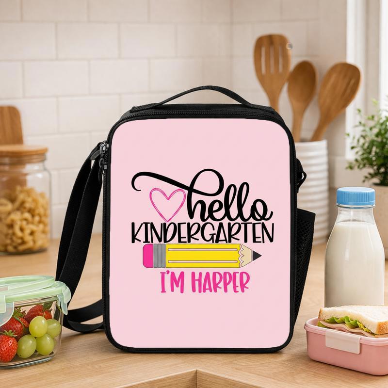 Custom Kids Lunch Bag - First Day Kindergarten With Name Lunch Box Bag - Savourry