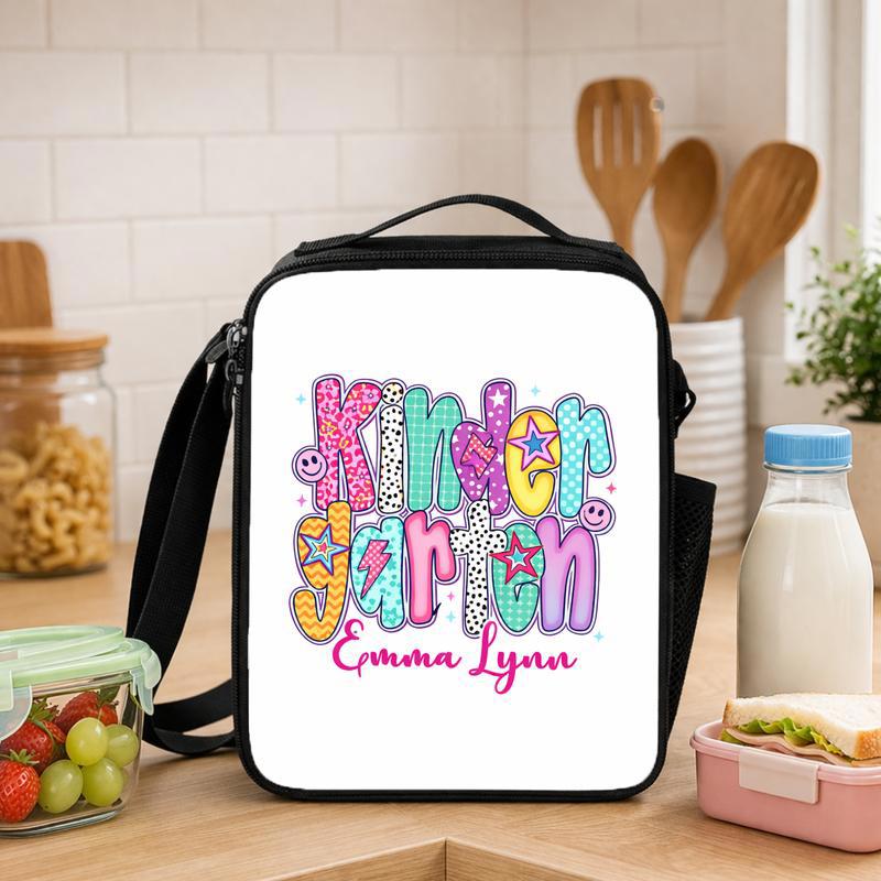 Custom Kids Lunch Bag - Kindergarten Name Design For Girls Lunch Box Bag - Savourry