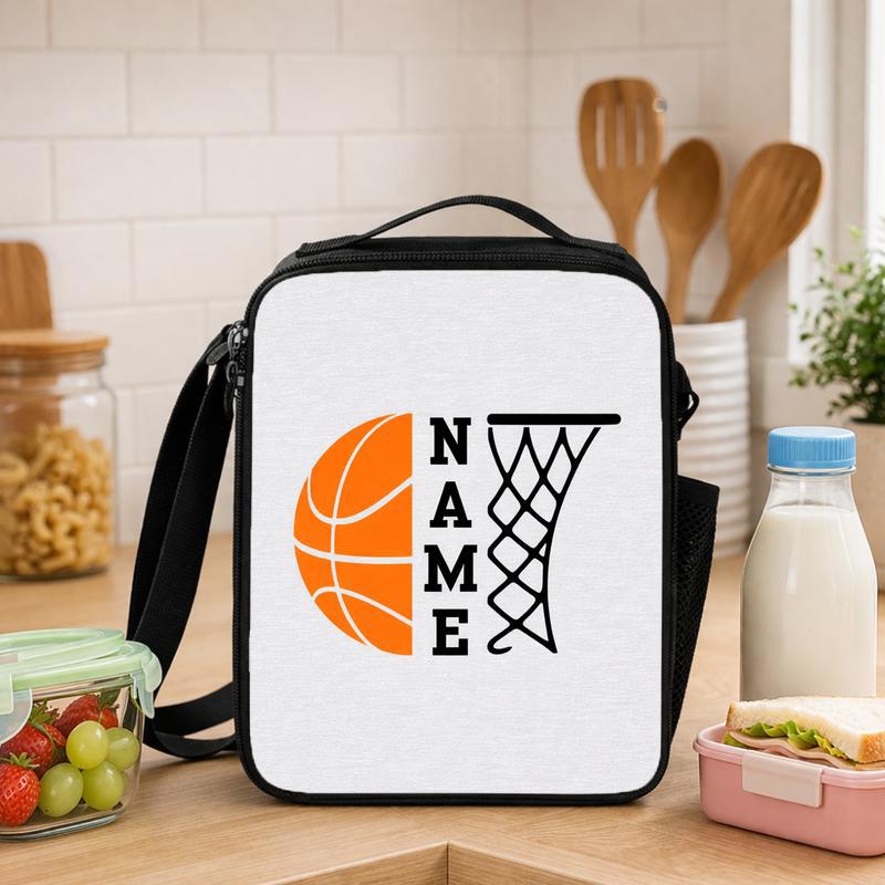 Custom Name Basketball Lunch Bag - Back To School Sport Style Lunch Box Bag - Savourry