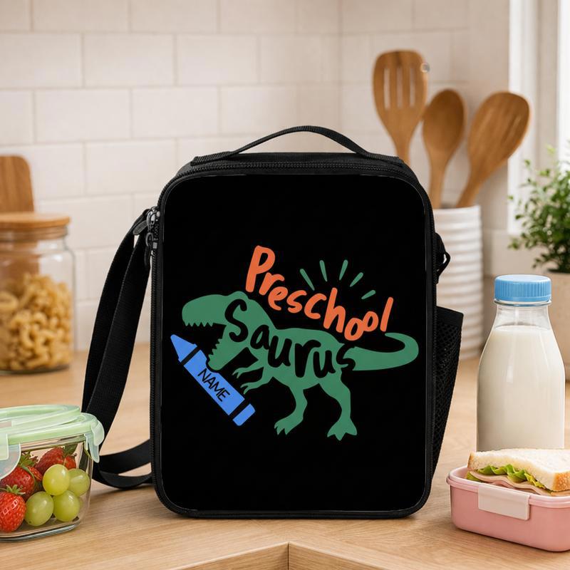 Custom Preschool Saurus Dino Lunch Bag - First Day Of School Lunch Box Bag - Savourry