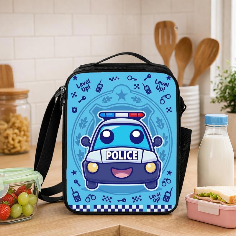 Cute Police Car Lunch Bag - Level Up Kids Back To School Gift Lunch Box Bag - Savourry