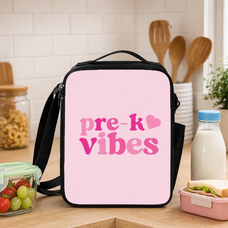 Cute Pre-K Vibes Lunch Bag - First Day School Kids Lunch Box Bag - Savourry