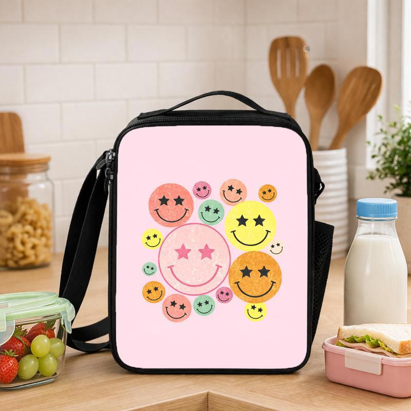 Cute Smiley Lunch Bag For Girls - Fun Back To School Lunch Box Bag - Savourry