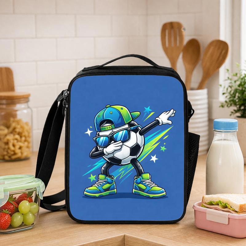 Dabbing Soccer Ball Lunch Bag - Cool Kids School Style Lunch Box Bag - Savourry