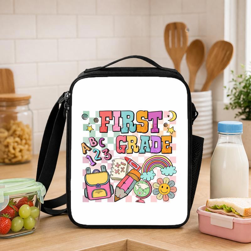 Elementary School Custom Grade Lunch Bag - ABC Rainbow Fun Lunch Box Bag - Savourry