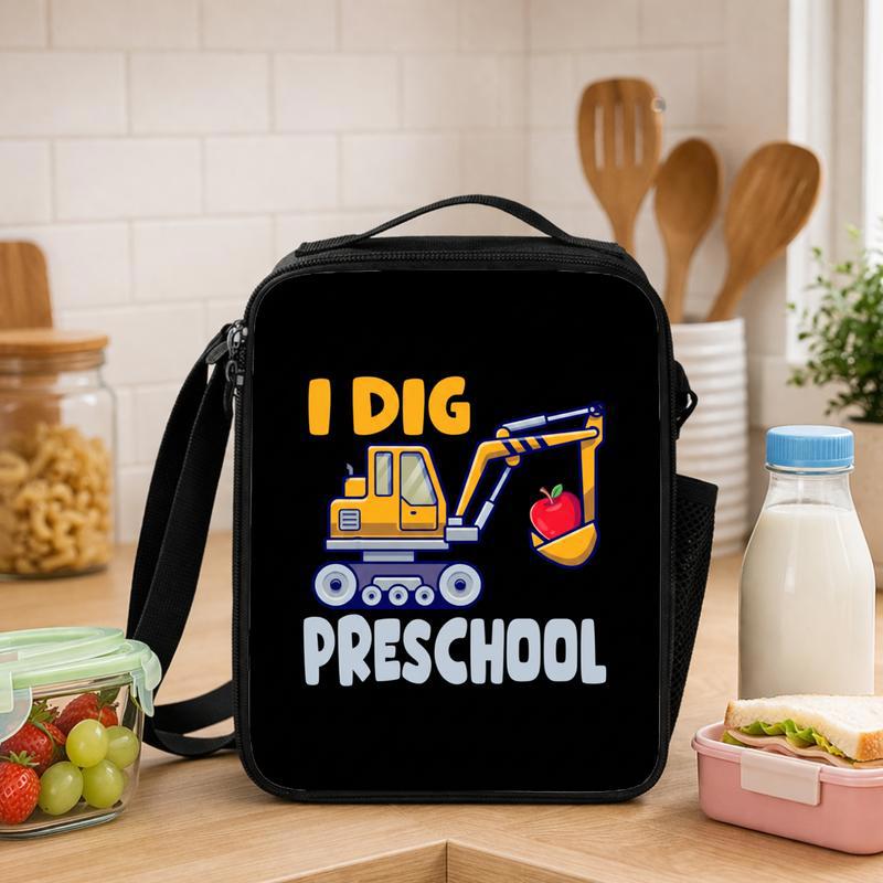 Excavator Kids Lunch Bag - I Dig Preschool Back To School Lunch Box Bag - Savourry