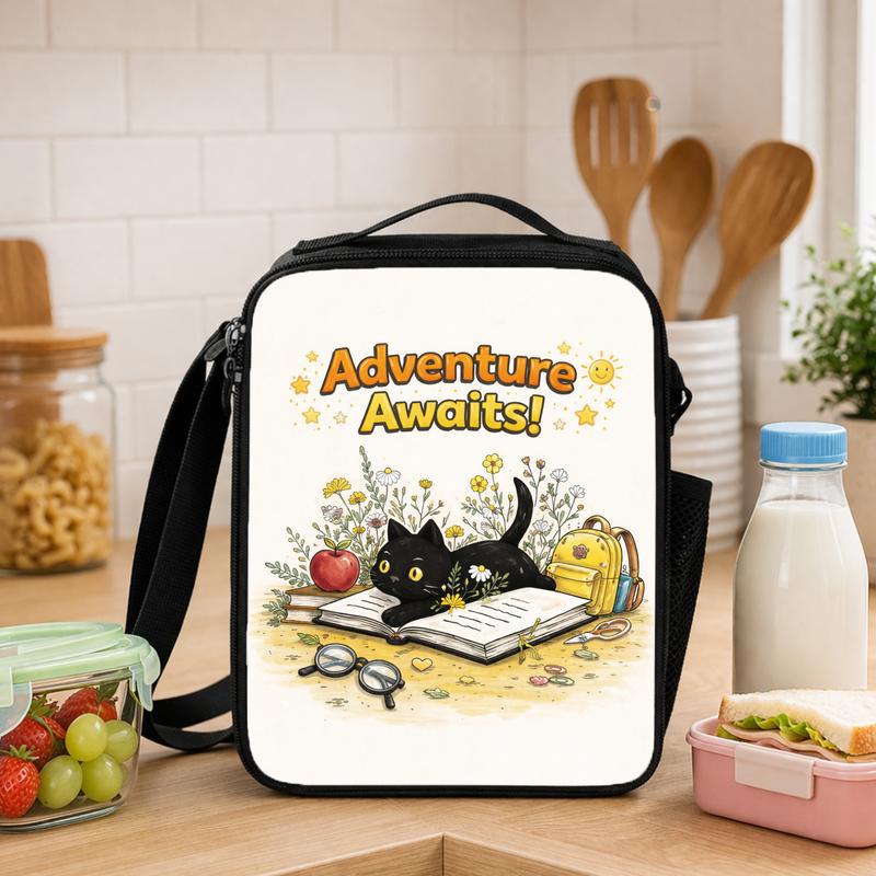 Floral Cat Book Lunch Box Bag - Savourry