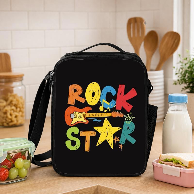 Fun Music Lunch Bag With Rockstar Style For Cool Students Lunch Box Bag - Savourry
