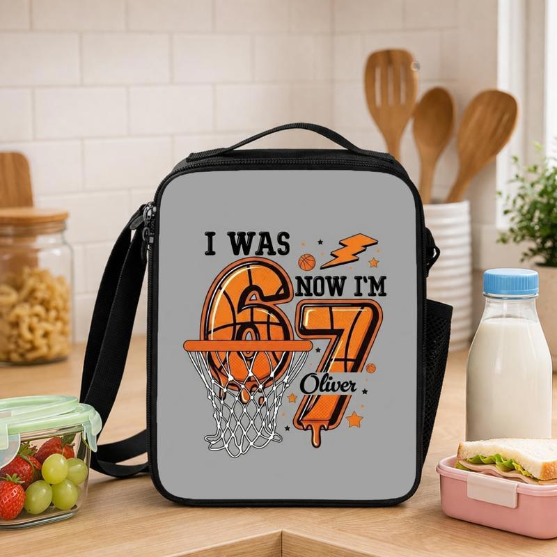 Funny Basketball Lunch Bag - Back To School Custom Name Lunch Box Bag - Savourry