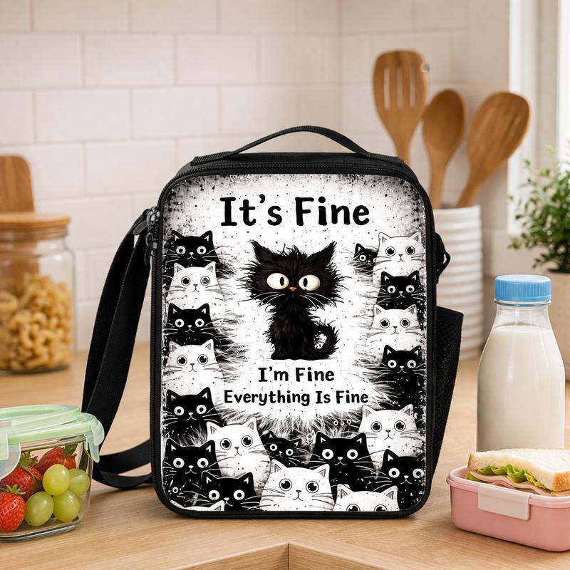 Funny Black Cat School Backpack For Girls Boys Lunch Box Bag - Savourry