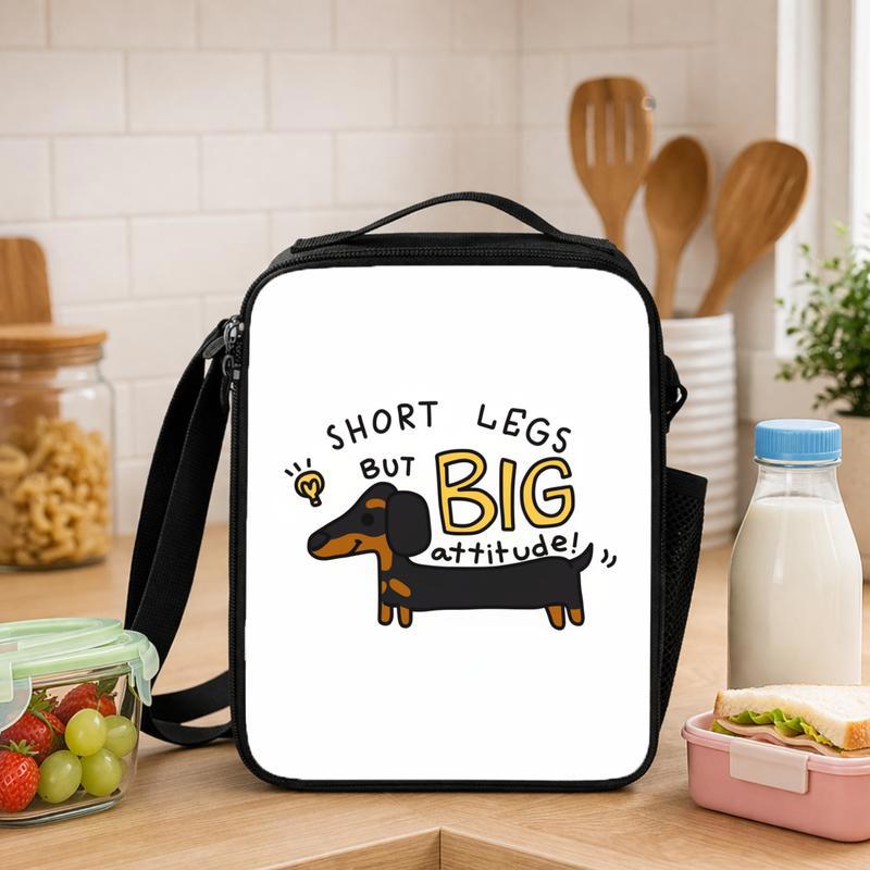Funny Dashund Dog - Short Legs But Big Attitude Lunch Box Bag - Savourry