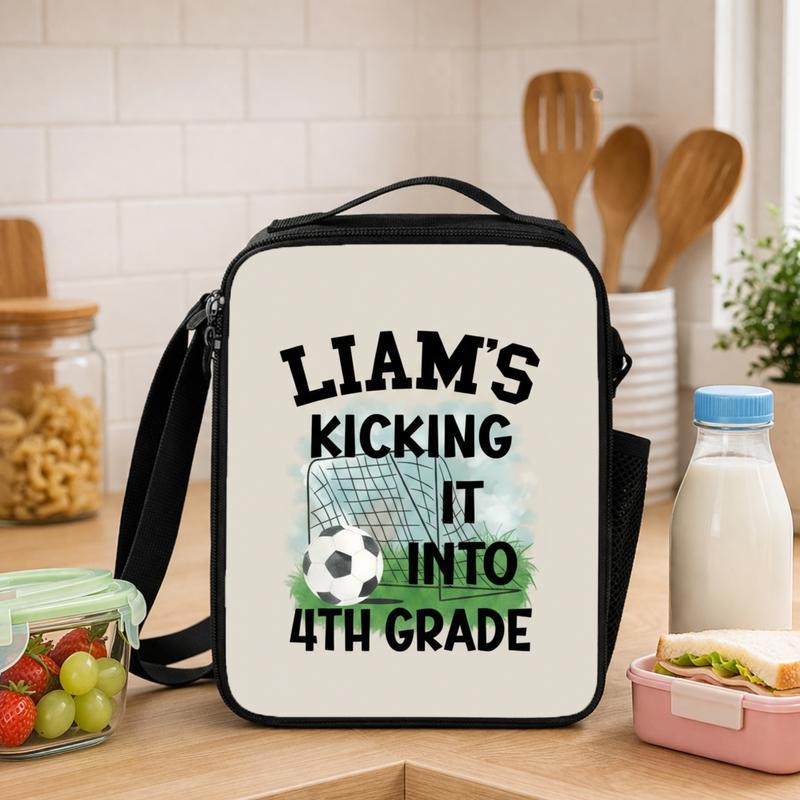 Funny Personalized Soccer Lunch Bag - Cool Back To School Kids Lunch Box Bag - Savourry
