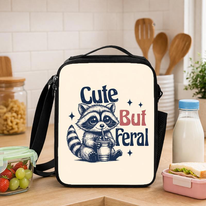 Funny Raccoon School Lunch Bag - Cute But Reral Kids Gift Idea Lunch Box Bag - Savourry