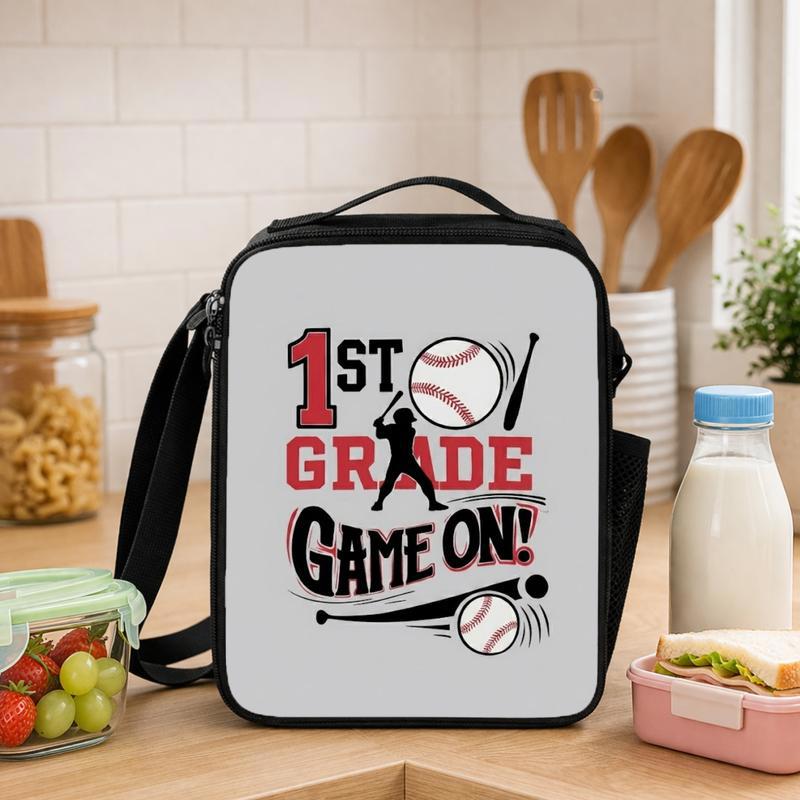 Game On Baseball Lunch Bag - Back To School First Grade Kids Lunch Box Bag - Savourry