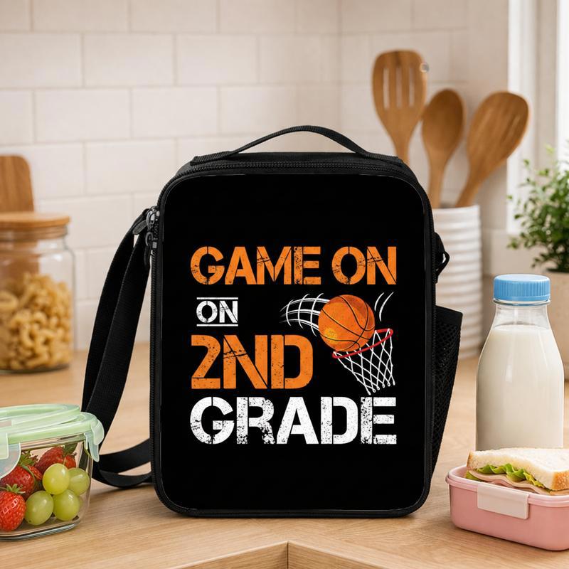 Game On 2nd Grade Lunch Bag - Basketball Back To School Fun Lunch Box Bag - Savourry