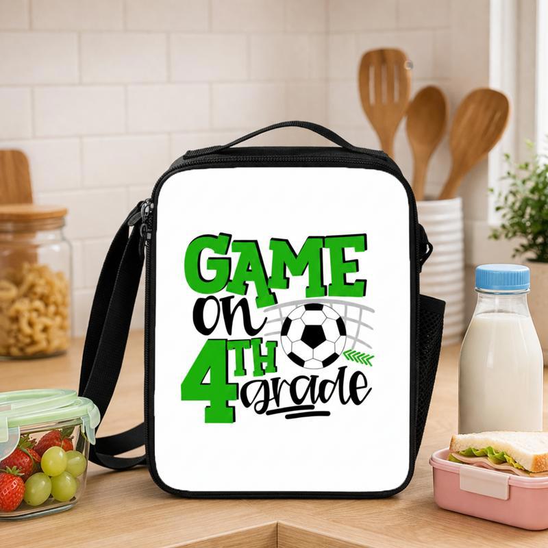 Game On 4th Grade Soccer Lunch Bag - Back To School Sports Spririt Lunch Box Bag - Savourry