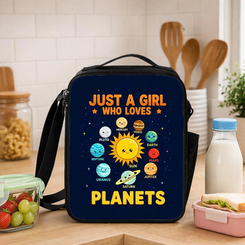 Girls Lunch Bag Space - Just A Girl Who Loves Planets Lunch Box Bag - Savourry