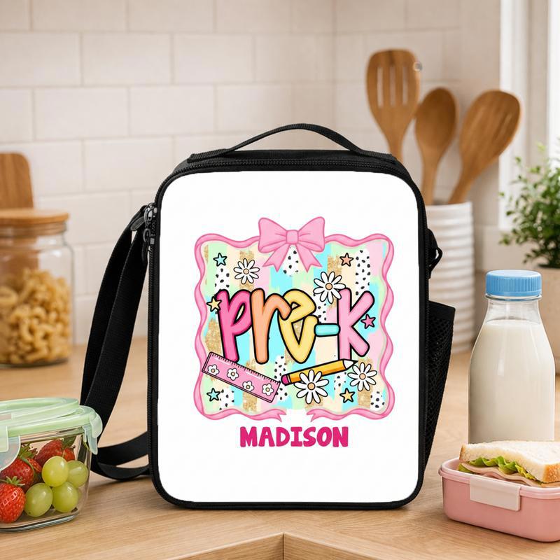 Girls Pre-K Custom Lunch Bag - Cute Pattern School Style Lunch Box Bag - Savourry