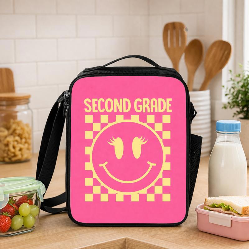 Grade Level Smiley Lunch Bag - Back To School Kids Lunch Box Bag - Savourry