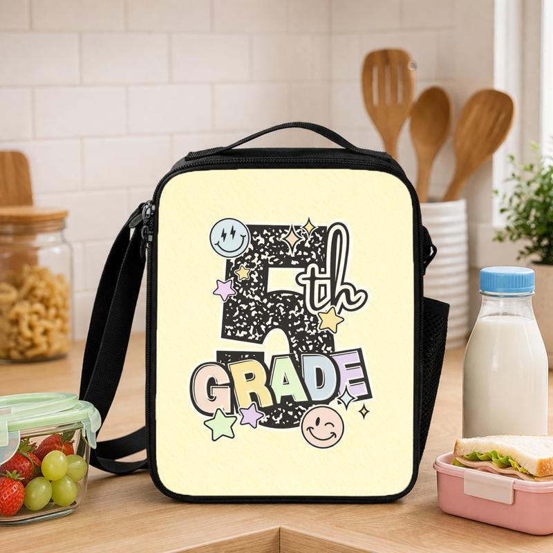 Grunge 5th Grade Lunch Bag - Elementary School Trendy Look Lunch Box Bag - Savourry