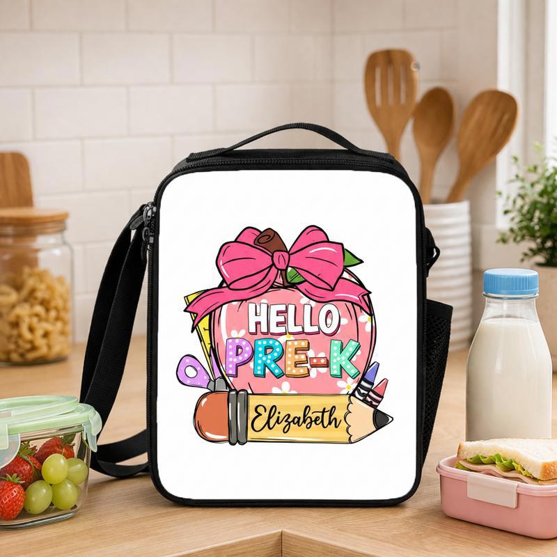 Hello Pre-K Lunch Bag - Custom Name Boys Girls School Lunch Box Bag - Savourry