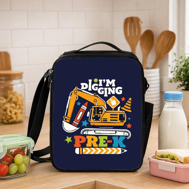 I'm Digging Pre-K Lunch Bag For Boys - Construction Theme Lunch Box Bag - Savourry