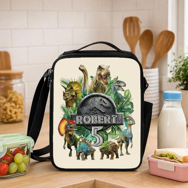 Jurassic Dino Lunch Bag - Personalized Kids School Lunch Box Bag - Savourry