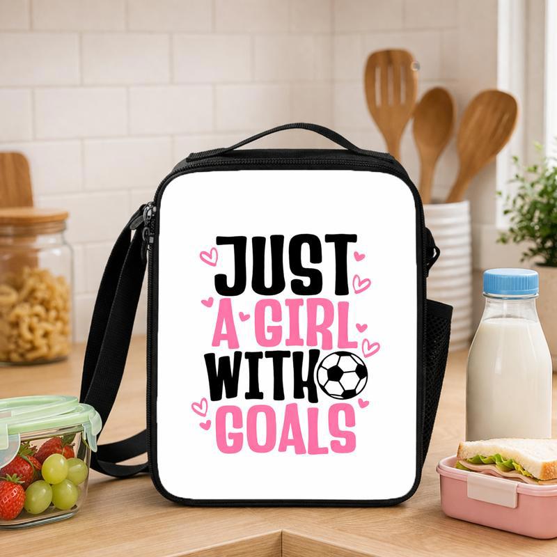 Just A Girl Who Loves Soccer Lunch Bag - Cute School Gift Lunch Box Bag - Savourry
