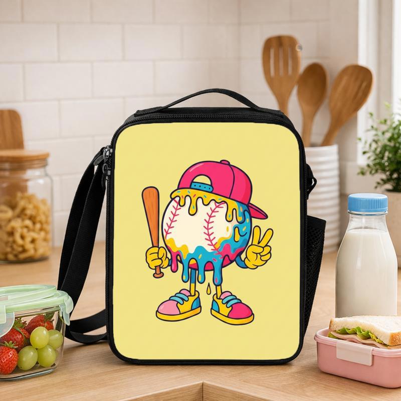 Kawaii Baseball Lunch Bag - Cartoon Sport Kids Design Lunch Box Bag - Savourry