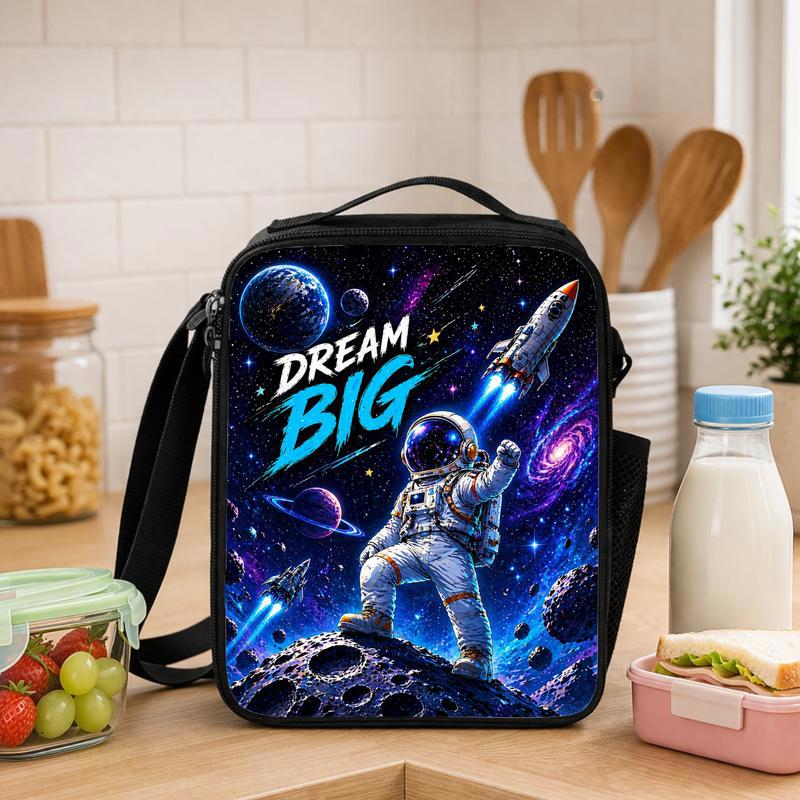 Kids Lunch Bag Dream Big Space - Astronaut Galaxy Design Lunch Box Bag - Savourry