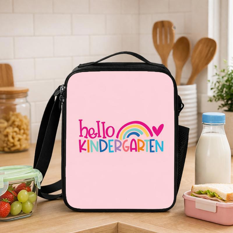 Kids Lunch Bag - First Day Kindergarten Rainbow Design Lunch Box Bag - Savourry
