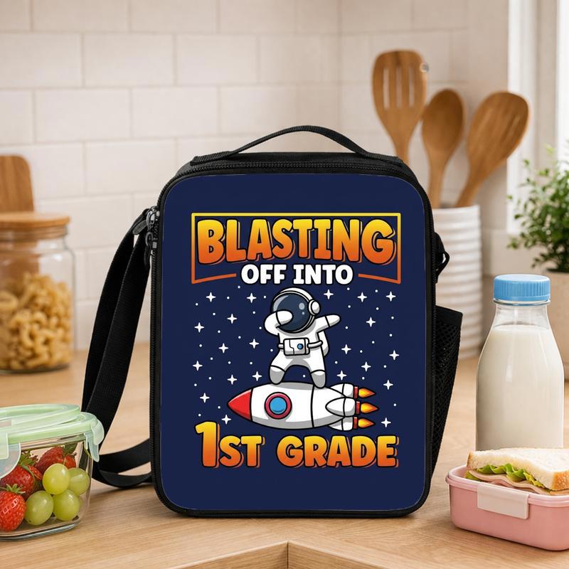 Kids Lunch Bag 1st Grade - Blasting Off Astronaut Space Lunch Box Bag - Savourry