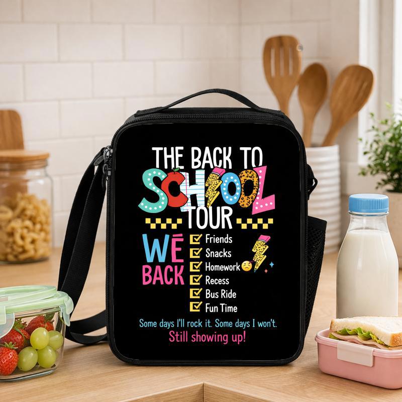 Kids School Tour Lunch Bag - Funny Back To School Vibes Lunch Box Bag - Savourry