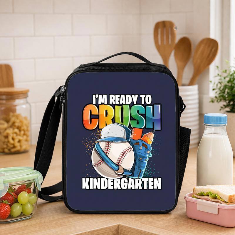 Kindergarten Baseball Lunch Bag - I'm Ready To Crush School Lunch Box Bag - Savourry