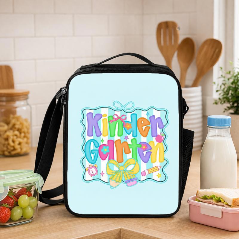 Kindergarten Lunch Bag - Cute Colorful Back To School Design Lunch Box Bag - Savourry