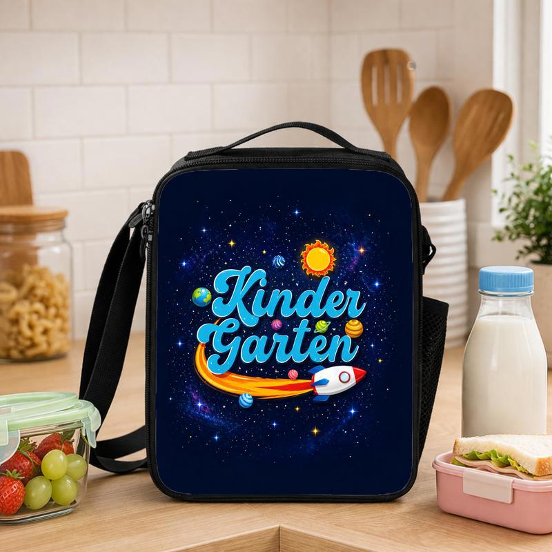 Kindergarten Lunch Bag Kids - Space Rocket Design Lunch Box Bag - Savourry