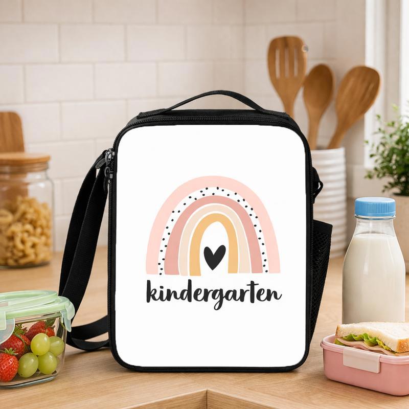 Kindergarten Lunch Bag - Minimal Rainbow Back To School Kids Lunch Box Bag - Savourry