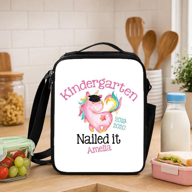 Kindergarten Nailed It Lunch Bag - Fun Unicorn School Lunch Box Bag - Savourry