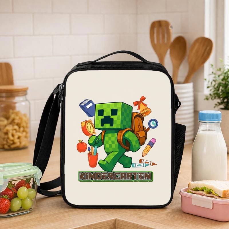 Kindergarten Ready Pixel Lunch Bag - Gamer School Style Lunch Box Bag - Savourry