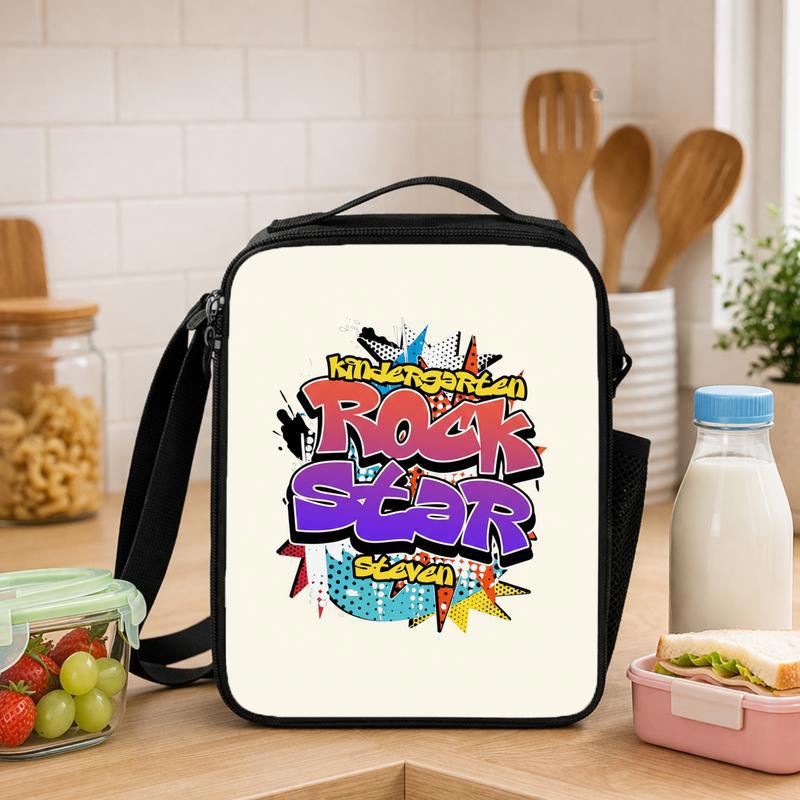 Kindergarten Rock Star Lunch Bag - Personalized Students Bag Lunch Box Bag - Savourry