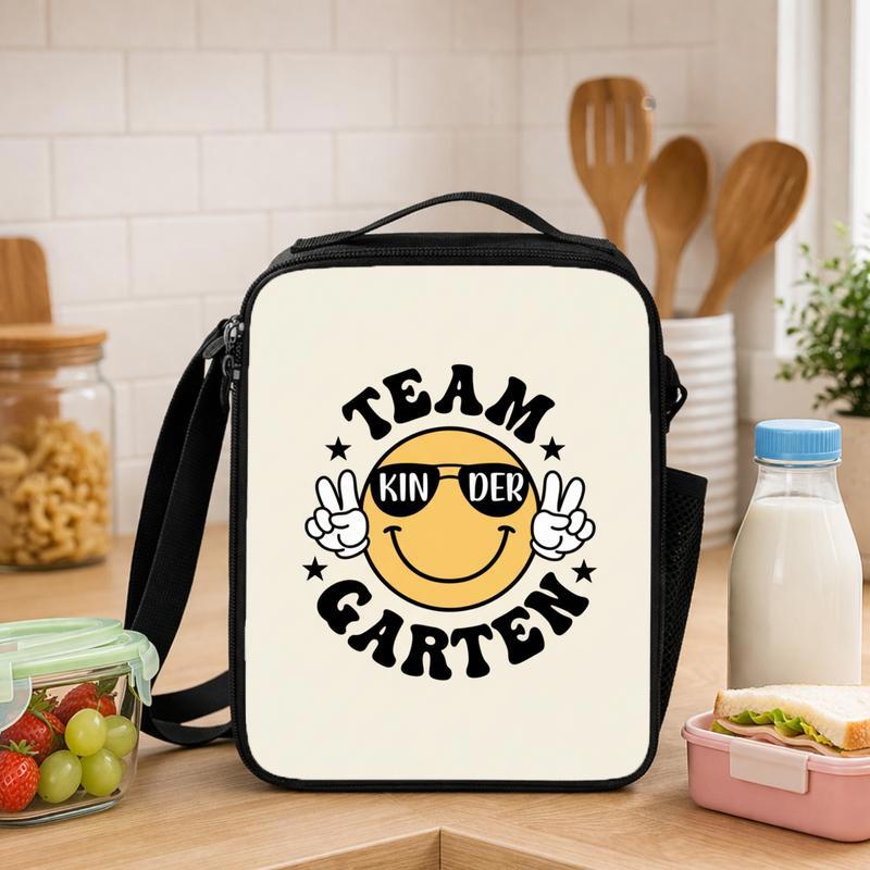 Kindergarten Squad Lunch Bag - Smiley Kids Back To School Lunch Box Bag - Savourry