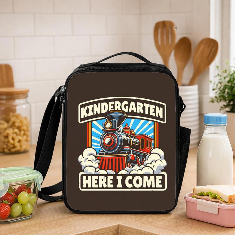 Kindergarten Train Lunch Bag - Here I Come School Kids Bag Lunch Box Bag - Savourry