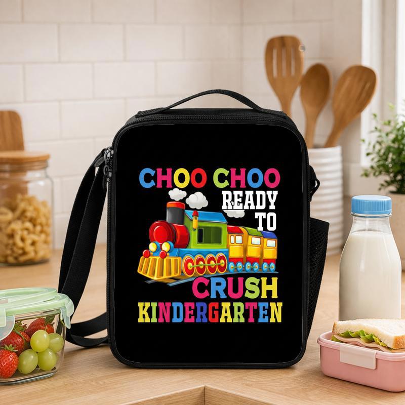 Kindergarten Train Lunch Bag - Ready To Crush School Design Lunch Box Bag - Savourry